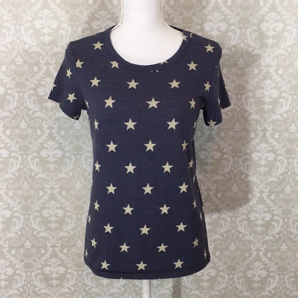 Alternative Apparel Tops - {Alternative Earth} Woman’s Blue T w/Cream Stars